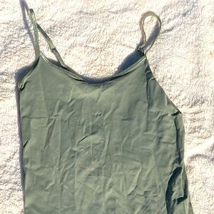 Army green seamless tank top.